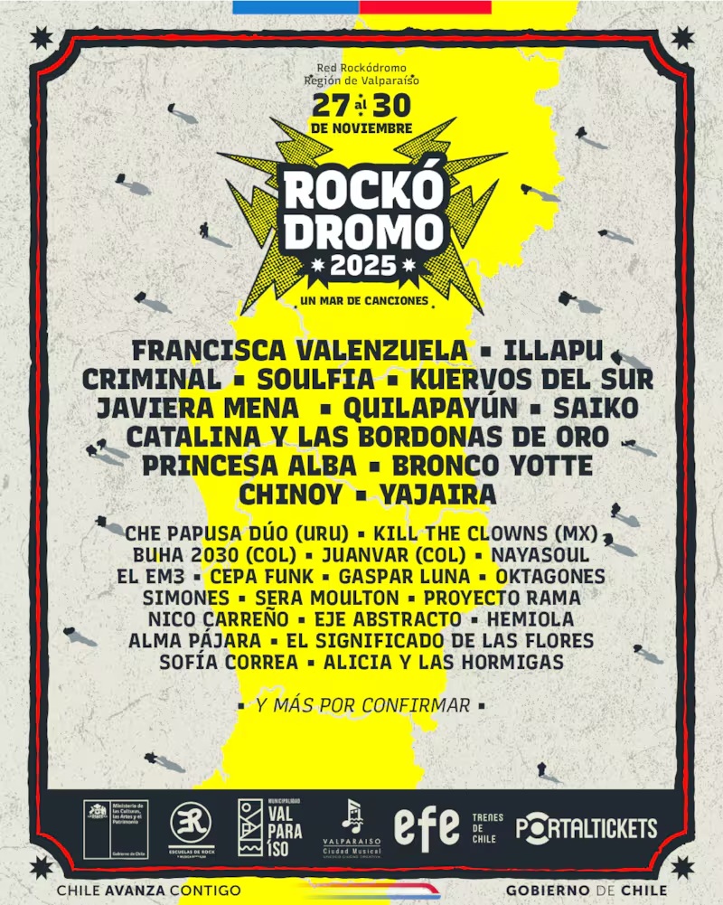 Rockódromo 2025: Saiko, Criminal y Kuervos del Sur, entre los primeros confirmados